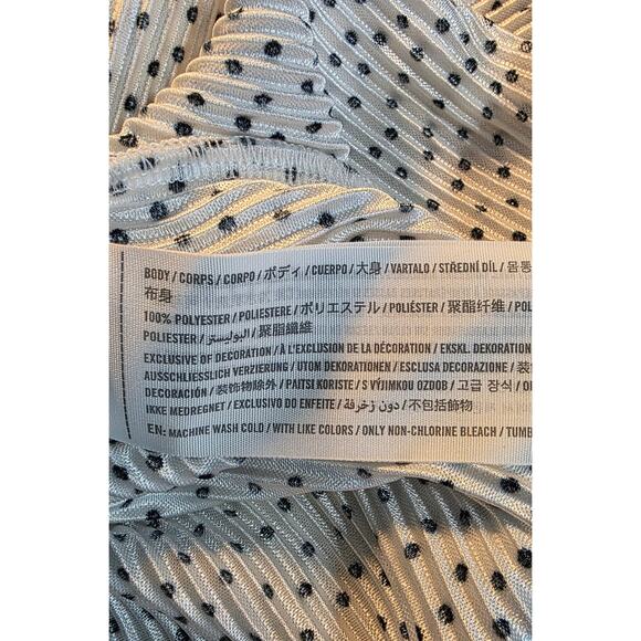 Abercrombie & Fitch satin babydoll top black and white polka dot Size Medium - Picture 4 of 5